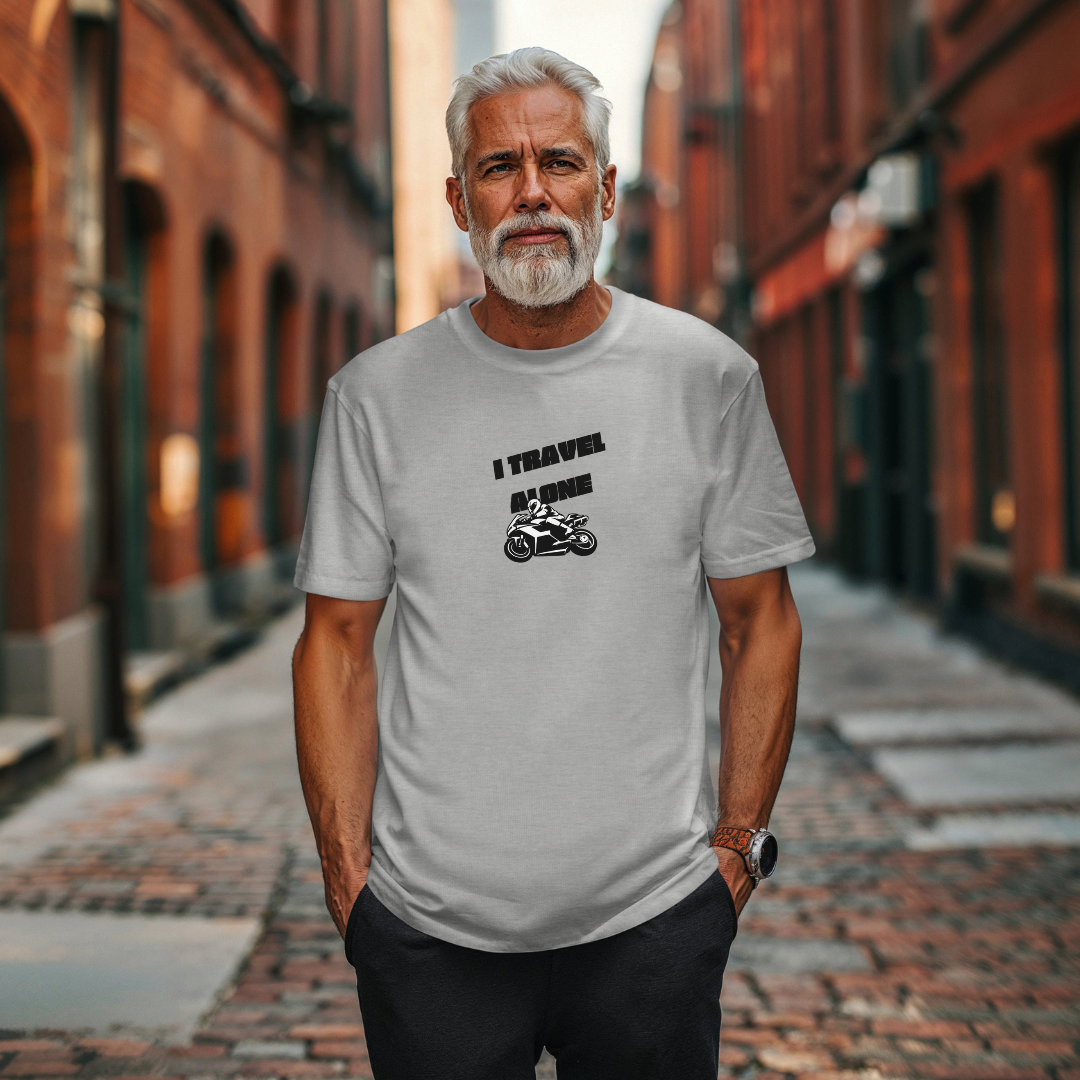 I Travel Alone Stylish T-Shirt for Men