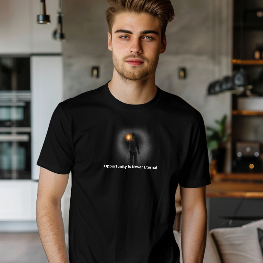 Opportunity Is Never Eternal Stylish T-Shirt for Men